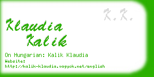 klaudia kalik business card